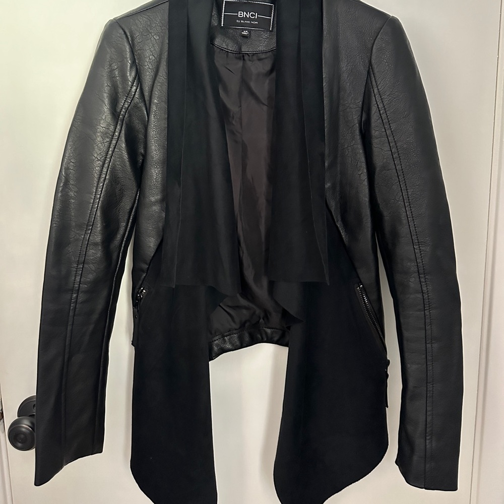 BNCI Blanc Noir Faux leather drape suede